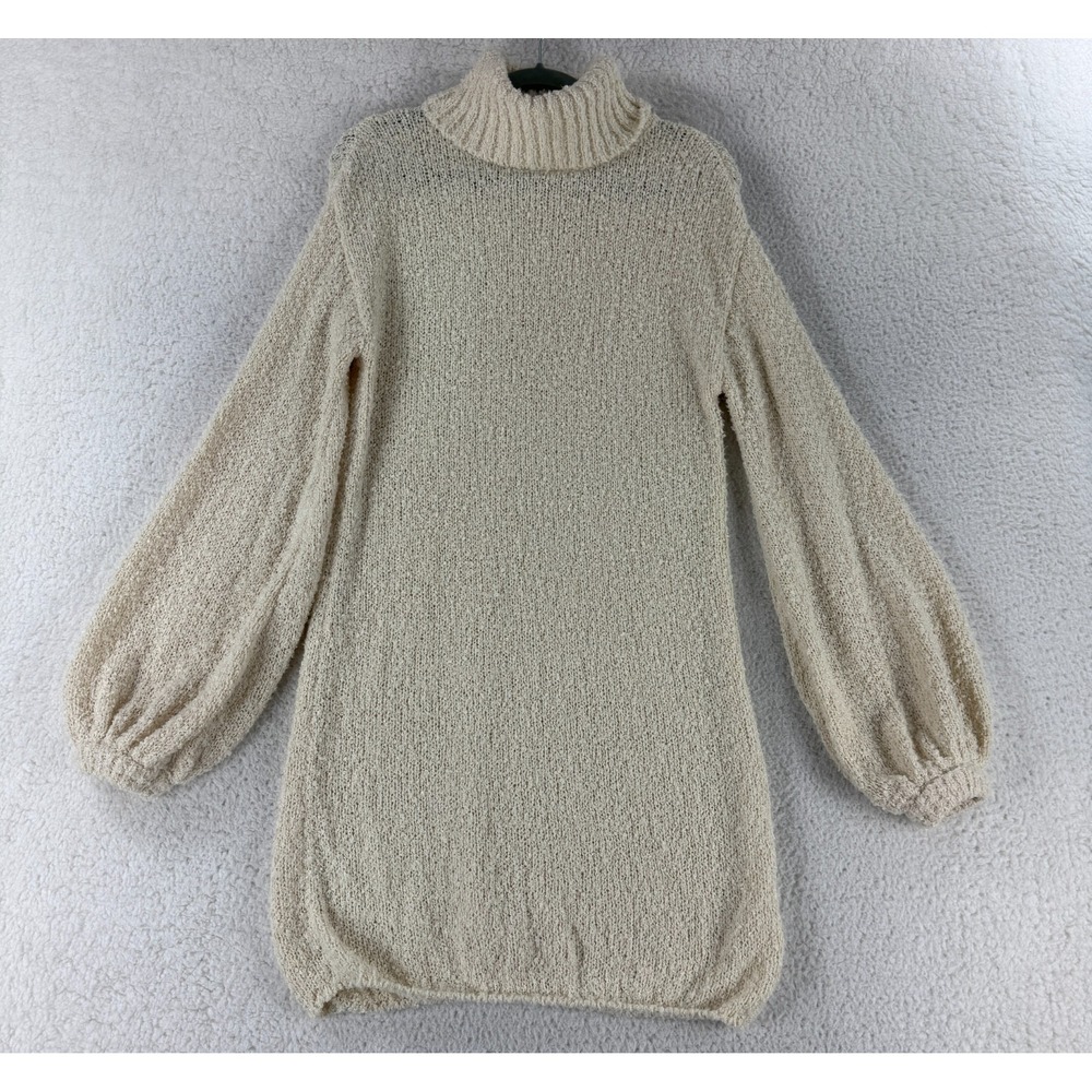Tularosa‎ Diamond Sweater Dress Womens Small Ivory Long Sleeve Knit Pullover